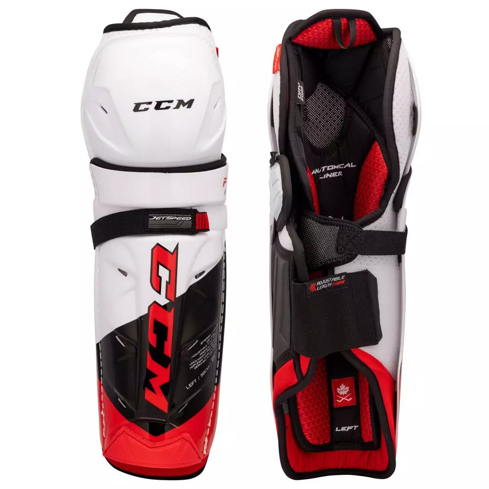 CCM Jetspeed FT4 Pro Hockey Shin Guards - Junior 3 CCM Jetspeed FT4 Pro Hockey Shin Guards - Junior